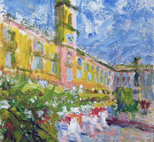 Angolo di piazza Garibaldi (olio su tela o legno 25x20)